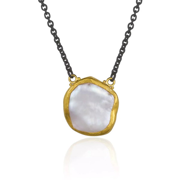 Closeup photo of Rosalie Keshi Pearl Necklace