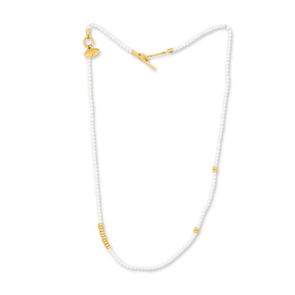 Closeup photo of Sarah Seed Pearl Necklace
