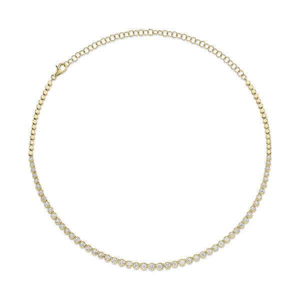Closeup photo of Diamond Bezel Line Necklace