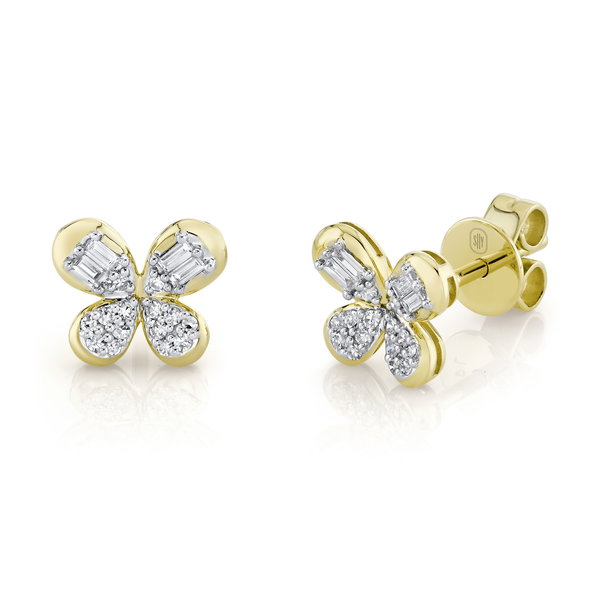 Closeup photo of Diamond Butterfly Stud Earrings
