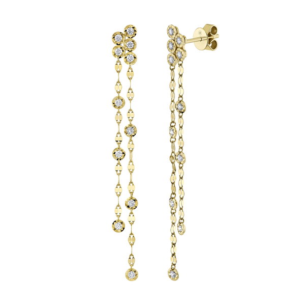 Closeup photo of Drop Sparkle Chain Earrings