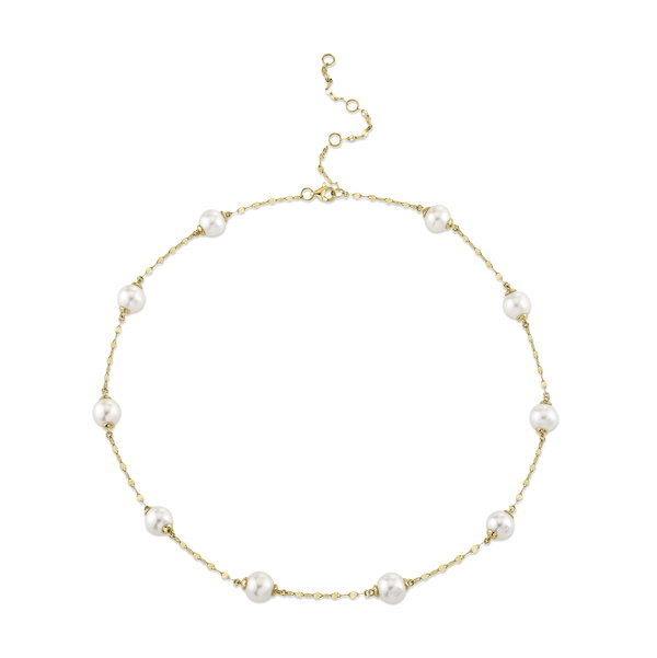 Closeup photo of Pearl Sparkle Chain Necklace