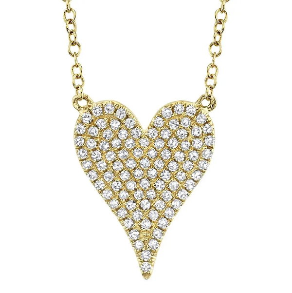 Closeup photo of Diamond Pave Heart Necklace