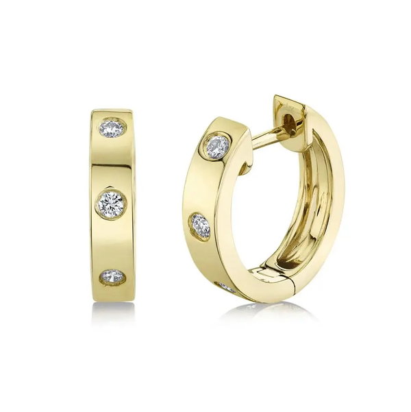 Closeup photo of Diamond Huggie Earrings