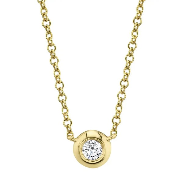 Closeup photo of Solitaire Diamond Bezel Necklace