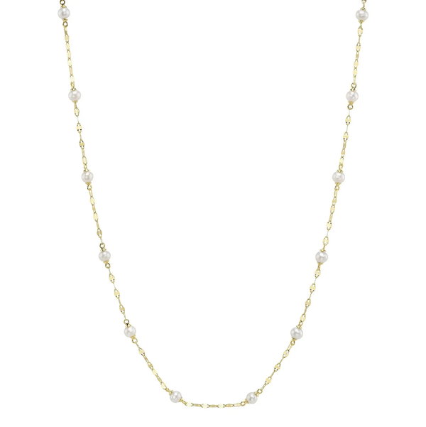 Closeup photo of Cultured Pearl Sparkle Chain Necklace