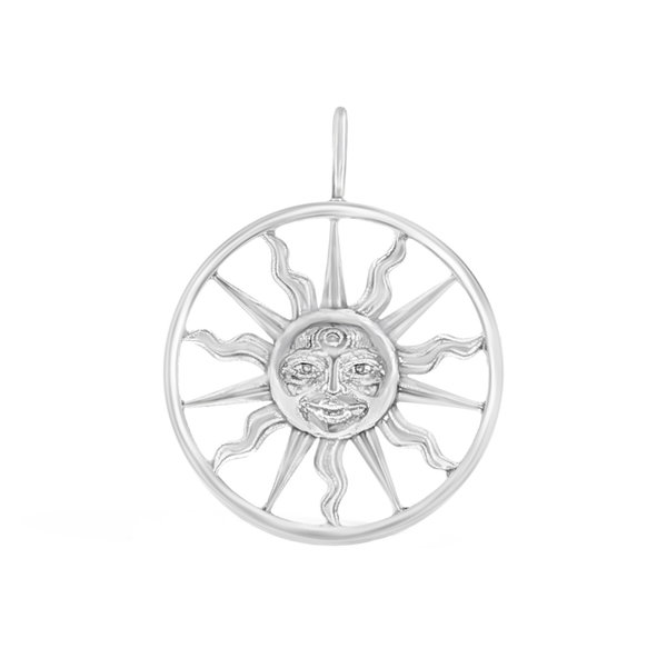Closeup photo of Sun Valley Sun Pendant in White Gold