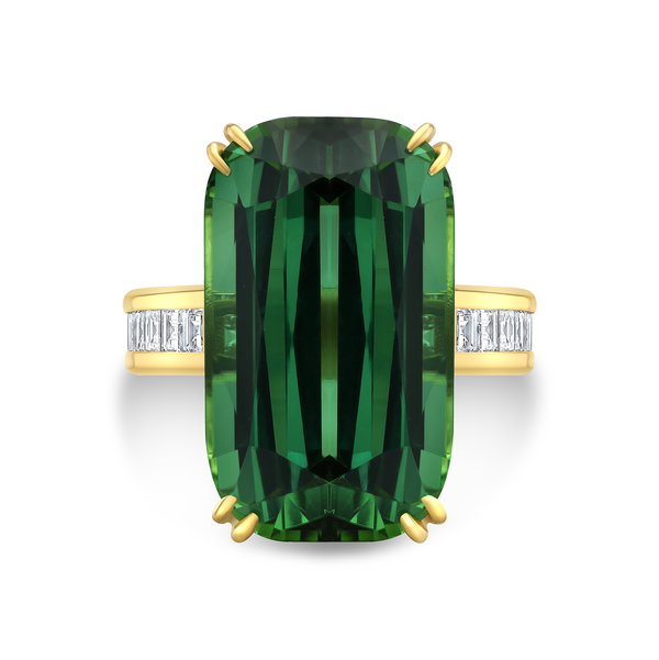 Closeup photo of Green Tourmaline Ring