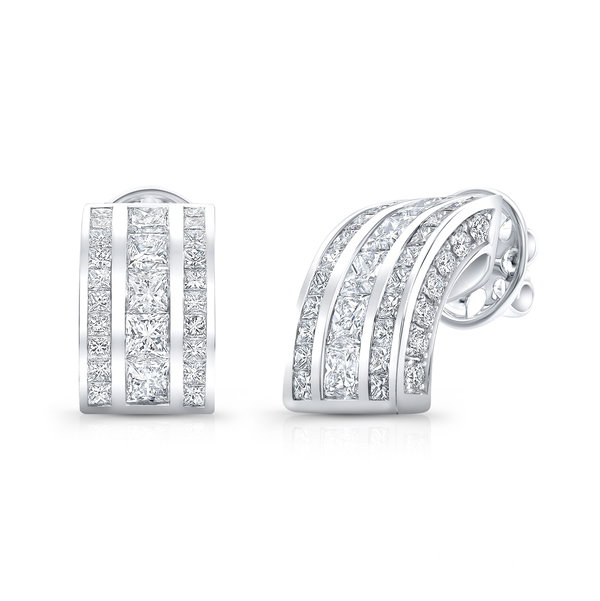 Closeup photo of French Cut Diamond Earrings
