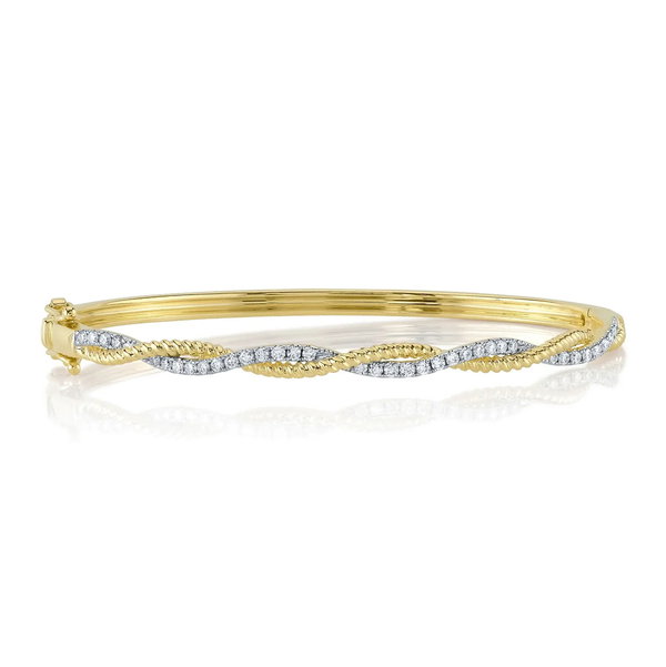 Closeup photo of Diamond Twisted Bangle