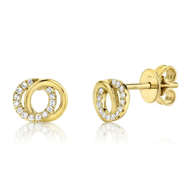 Closeup photo of Diamond Love Knot Stud Earrings