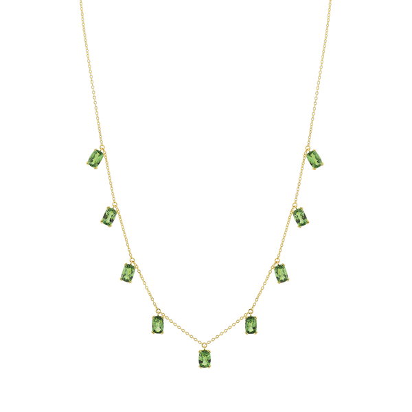 Closeup photo of Light Tsavorite Hanging Necklace