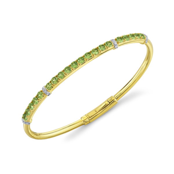 Closeup photo of Light Tsavorite & Diamond Bracelet
