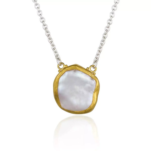 Closeup photo of Rosalie Keshi Pearl Necklace