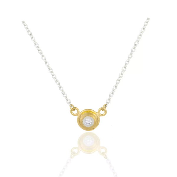 Closeup photo of Krista Solitare Necklace