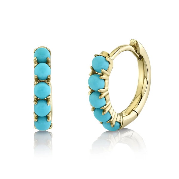 Closeup photo of Composite Turquoise Huggie Earrings