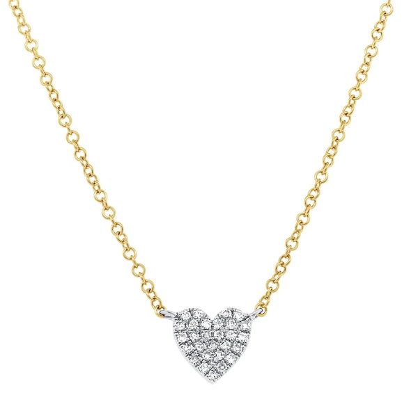 Closeup photo of Two Tone Pave Heart Necklace