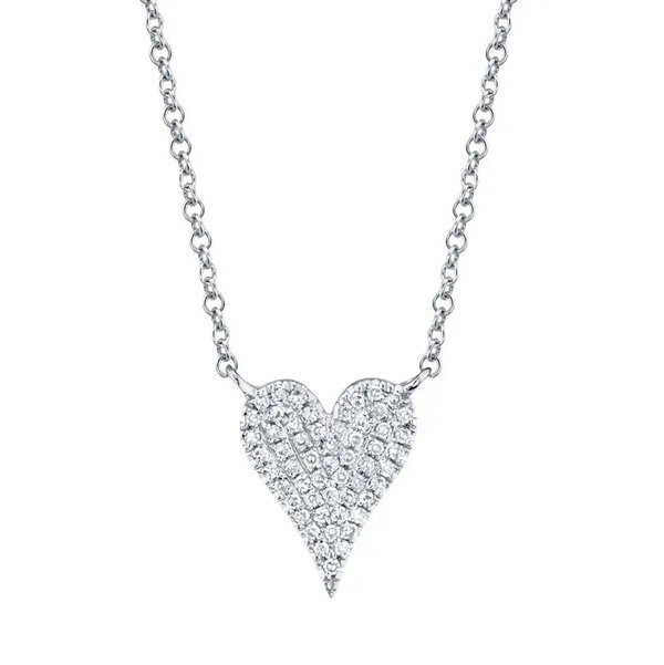 Closeup photo of Pave Diamond Heart Necklace