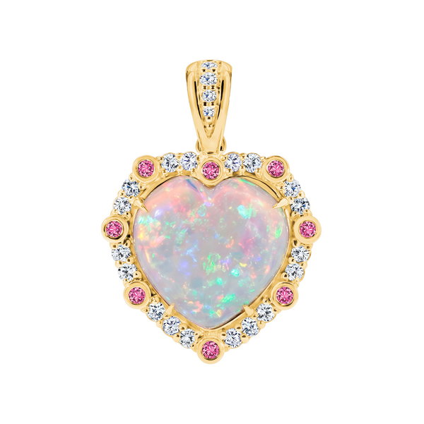 Closeup photo of Opal Heart Pendant