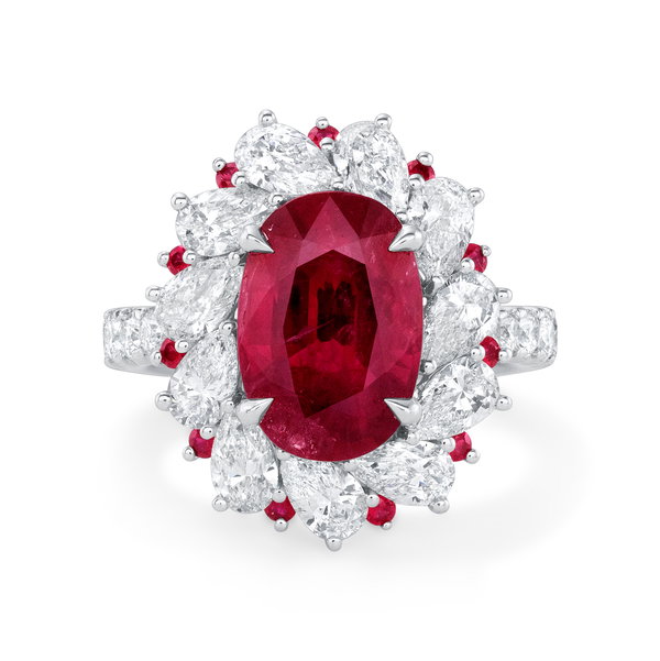 Closeup photo of Ruby and Diamond Ring