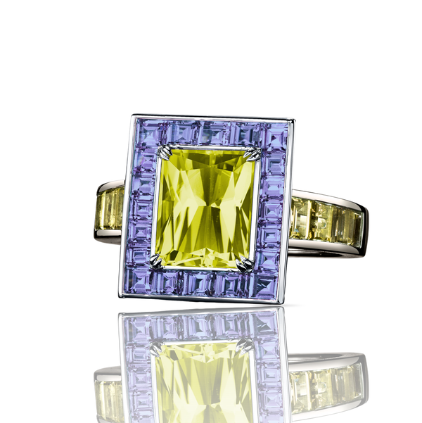 Closeup photo of Radiant Yellow Sapphire Masterpiece Ring