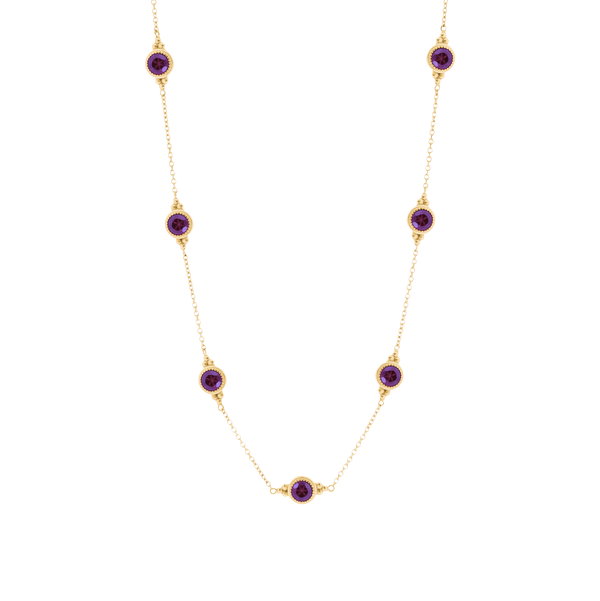 Closeup photo of Pink Tourmaline Station Necklace