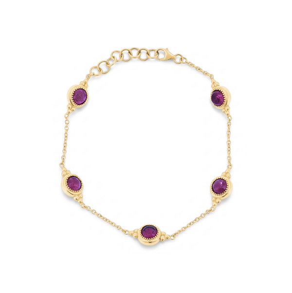 Closeup photo of Pink Tourmaline Station Bracelet