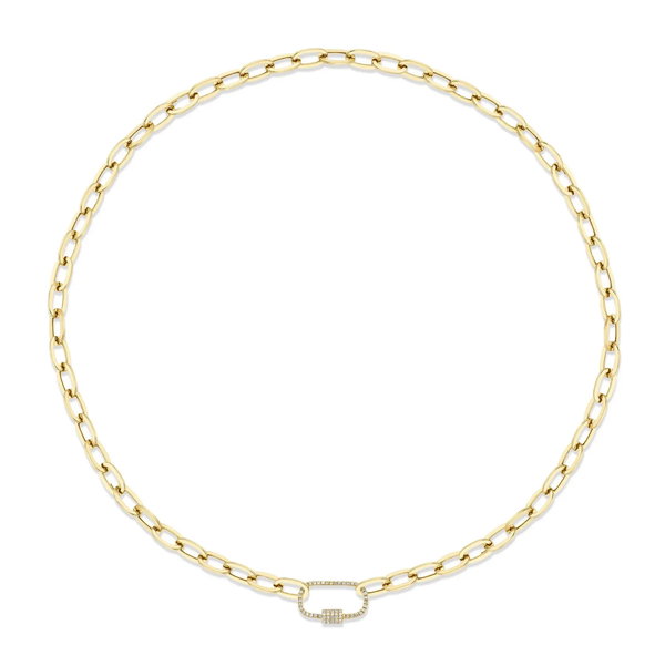 Closeup photo of Diamond Paper Clip Link Necklace