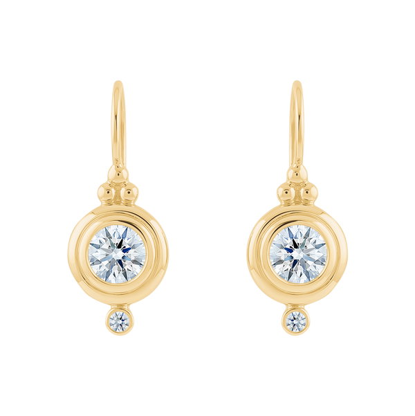 Closeup photo of 18KY Diamond Earrings