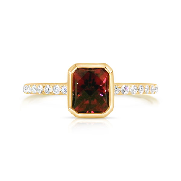 Closeup photo of Tourmaline and Diamond Stacker