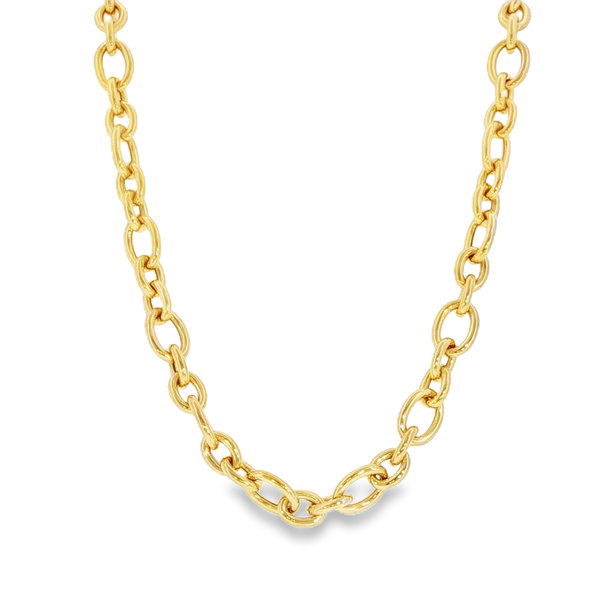 Closeup photo of Oval Link Necklace with Charm Clasp