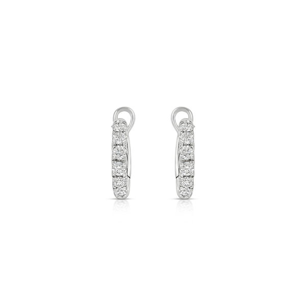 Closeup photo of Diamond Huggie Earrings