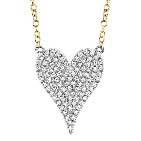 Closeup photo of Two-Tone Pave Heart Necklace