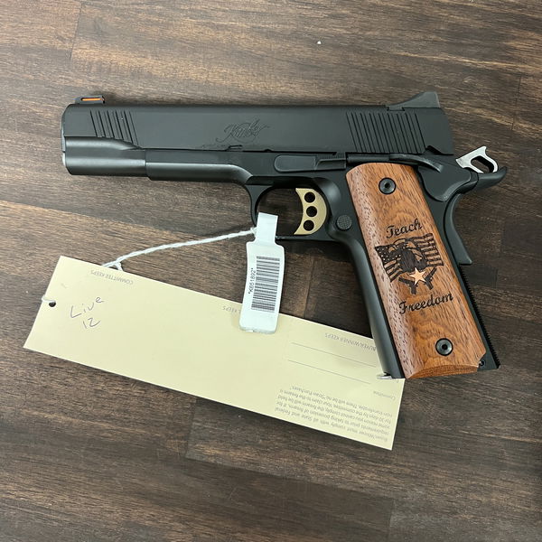 Closeup photo of Kimber Custom II 1911 Limited Edition 5" Barrel Limited Edition 2019 Friends of the NRA Wood Grips Brand NEW Complete