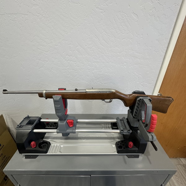 Closeup photo of Ruger 10/22 Carbine .22LR-Stainless/Wood 18.5" Barrel