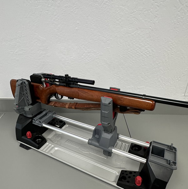Closeup photo of Mossberg Model 144 LS .22 LR Bolt Action Rifle w/ Scope & Sling – Vintage Target Rifle