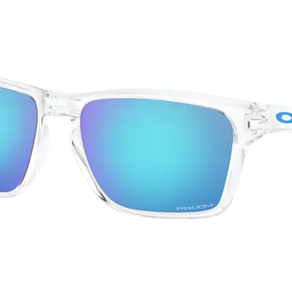 Closeup photo of Oakley Sylas - Polished Clear - Prizm Sapphire - OO9448-0457 |