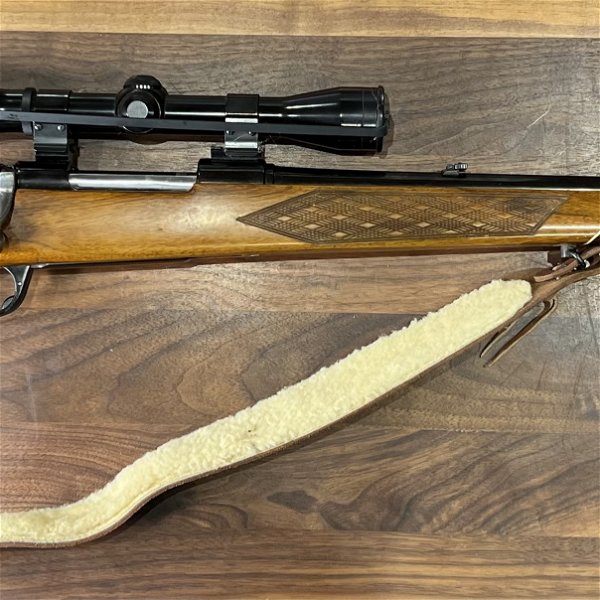 Closeup photo of Parker-Hale Model 1200 30/06 Hunting Rifle with Mounted 4X Redfield Scope