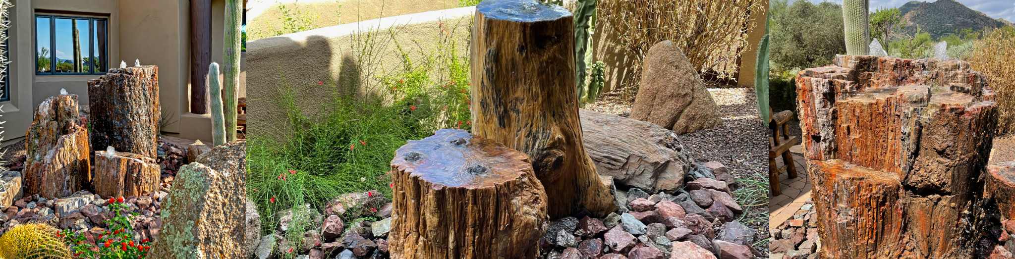 Image of Arizona Petrified Wood Fountains For Sale | Fountain Collection