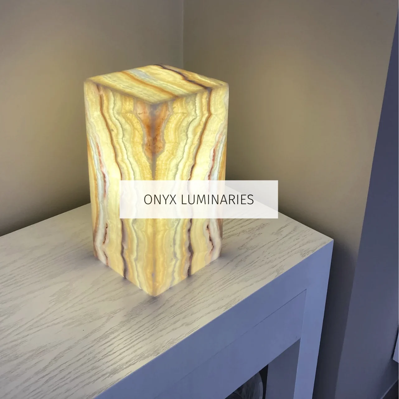 Golden Onyx Luminary Pedestal