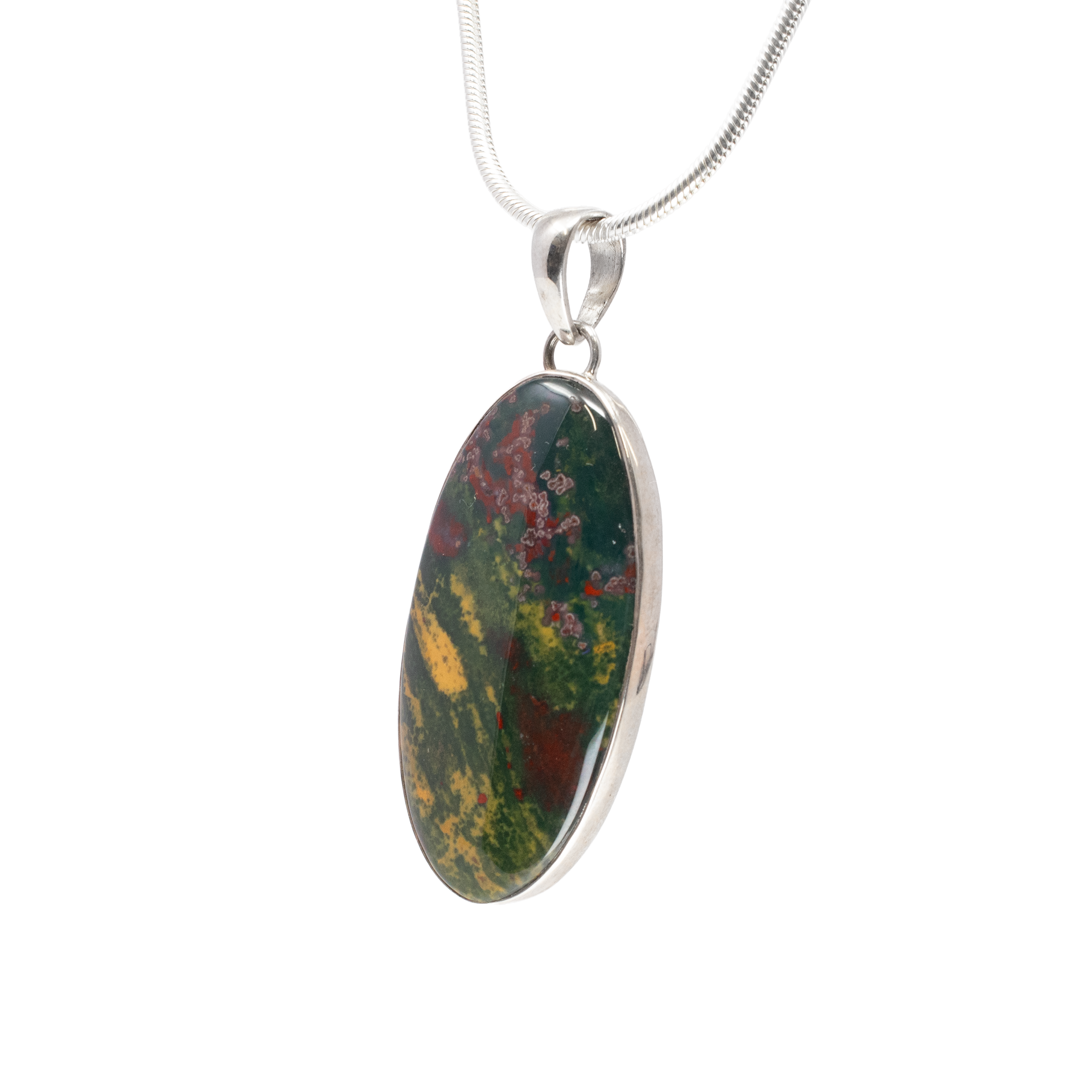 Bloodstone Cabochon Pendant