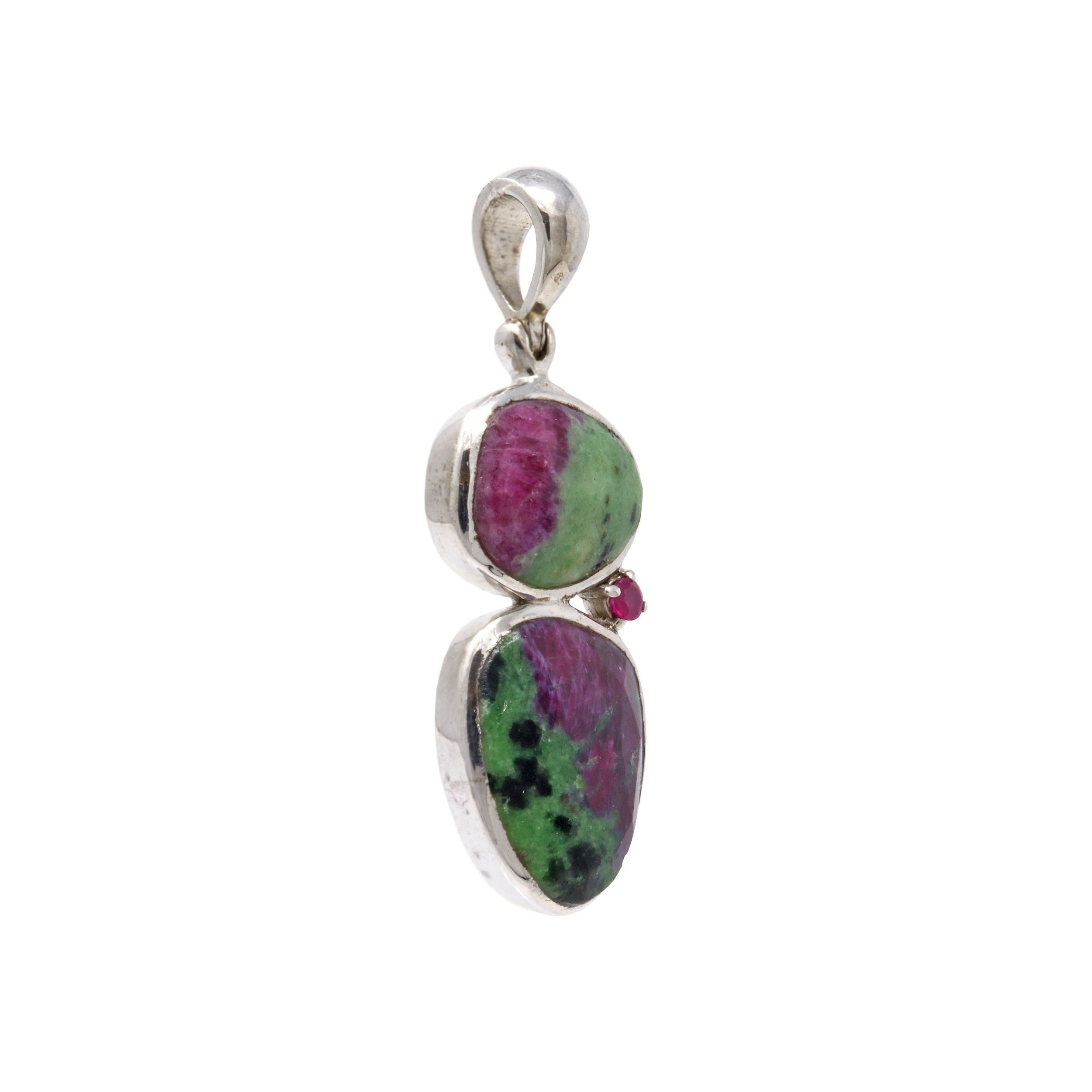 Ruby Zoisite Pendant -Faceted With Ruby