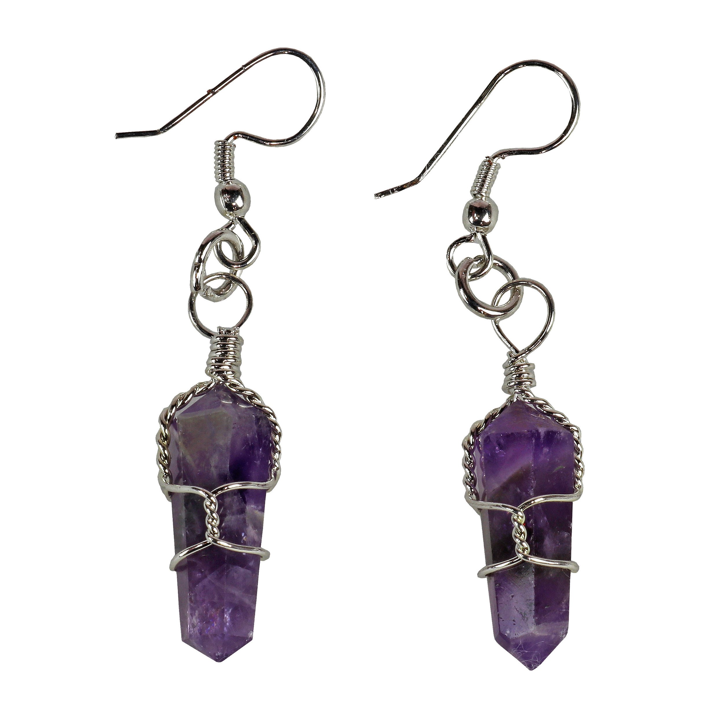 Amethyst Wire Wrapped Earrings A Quality