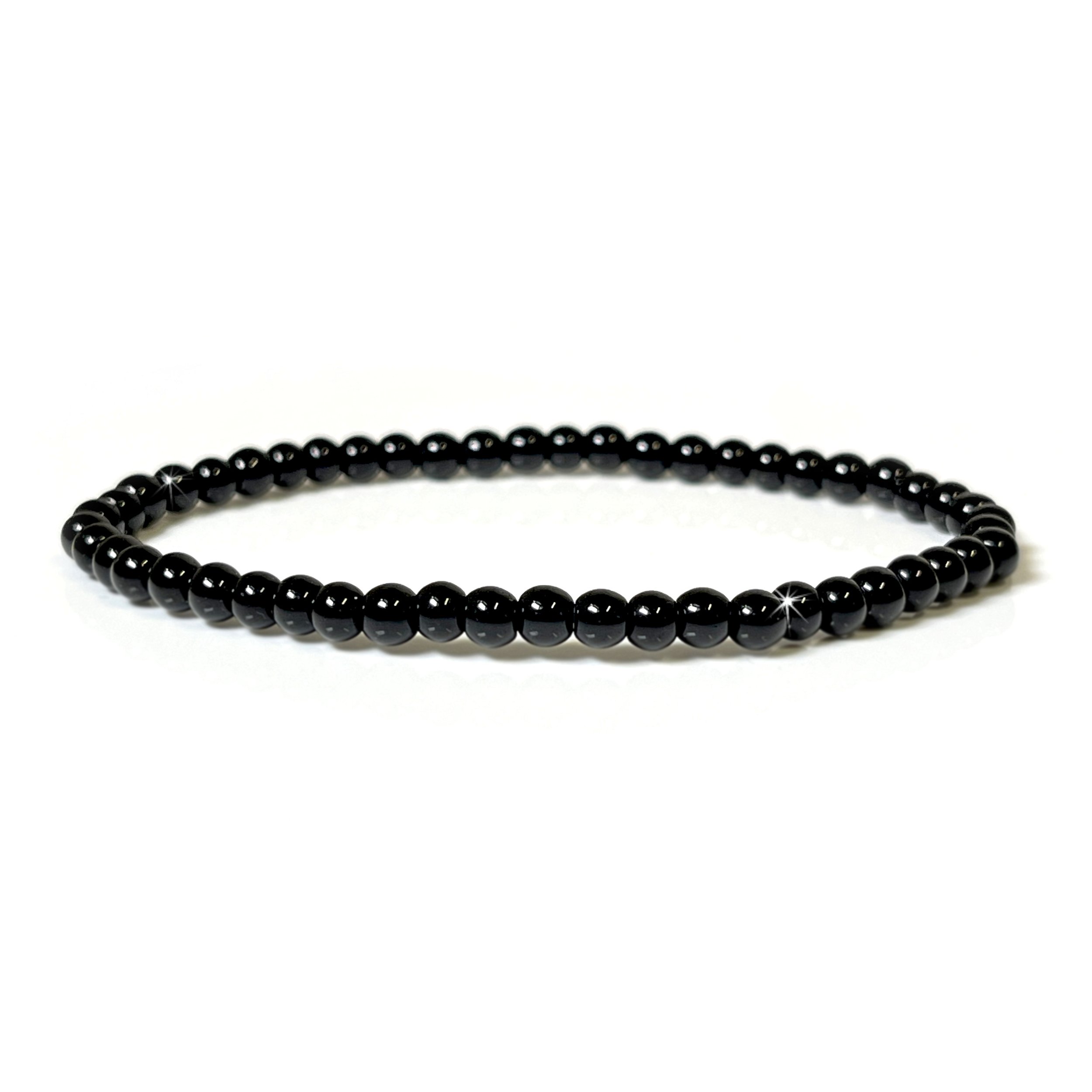 Black Obsidian 4mm Beaded Bracelet