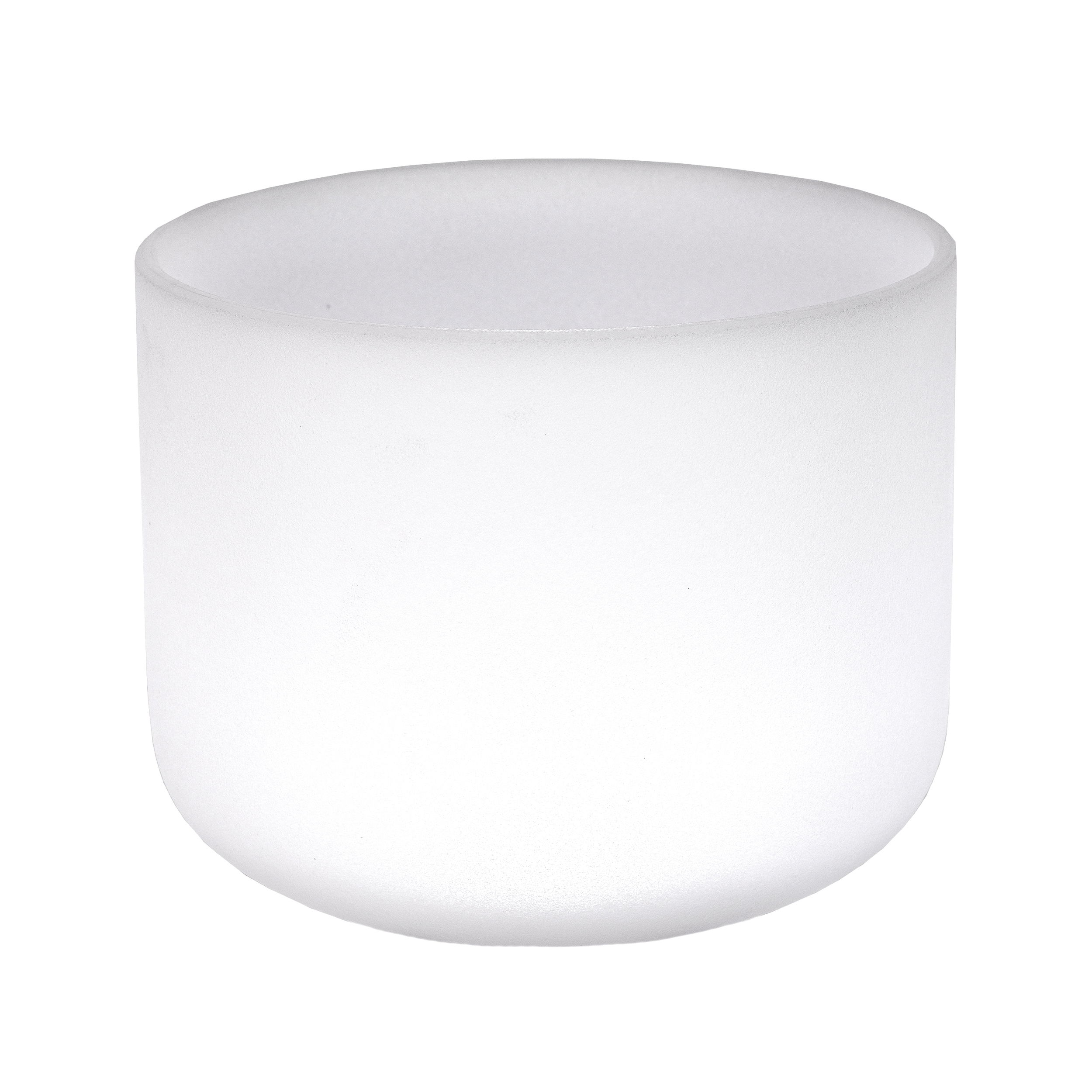 Introducing the Frosted White Quartz Crystal Singing Bowl - a powerful healing tool. Made from 99.992% pure quartz crystal, this bowl emits a pure resonance. Tuned to a perfect B note, it aligns with your crown chakra, bringing serenity, joy, and deep peace. The bowl's specific vibrational frequency is determined by its thickness, height, and diameter. Sound healing has been practiced by ancient civilizations and even the US military. Experience enlightenment and awareness with this crystal singing bowl. 8" Frosted Quartz Singing Bowl Note B Perfect