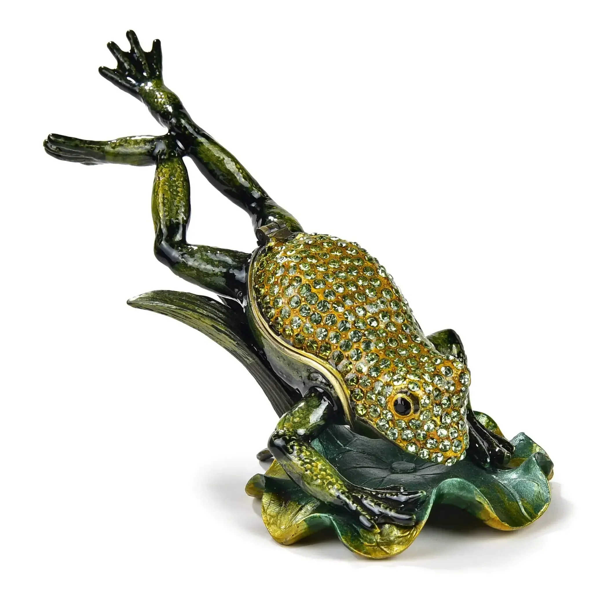 Leaping Frog Figurine Jewel Box