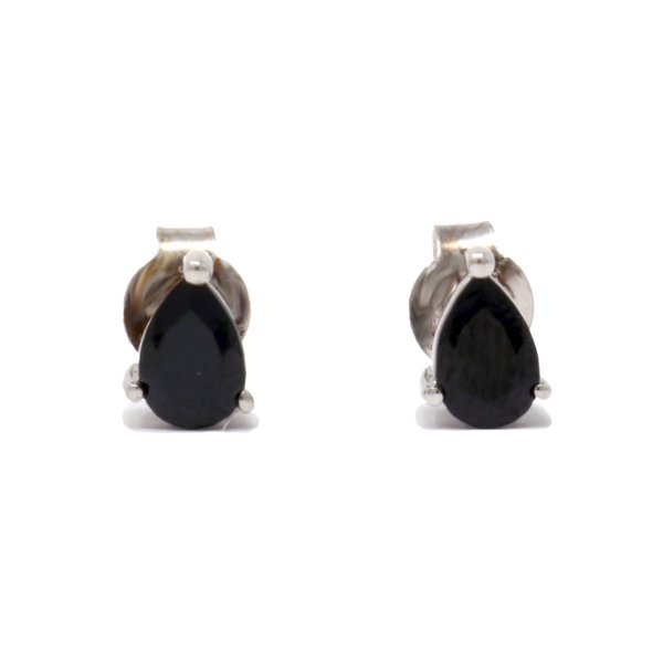 Closeup photo of Black Spinel Earrings -Pears