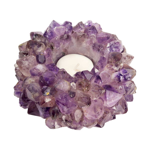 Closeup photo of Amethyst Candle Holder - Medium