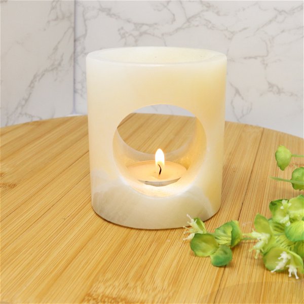 Closeup photo of Onyx Candle Holder Diffuser - Beige