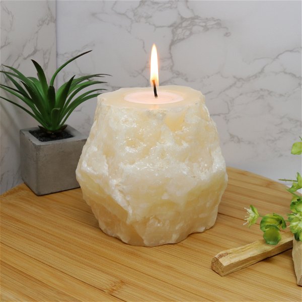 Closeup photo of Natural Onyx Candle Holder - Large